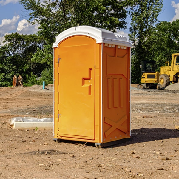 can i customize the exterior of the porta potties with my event logo or branding in Redstone